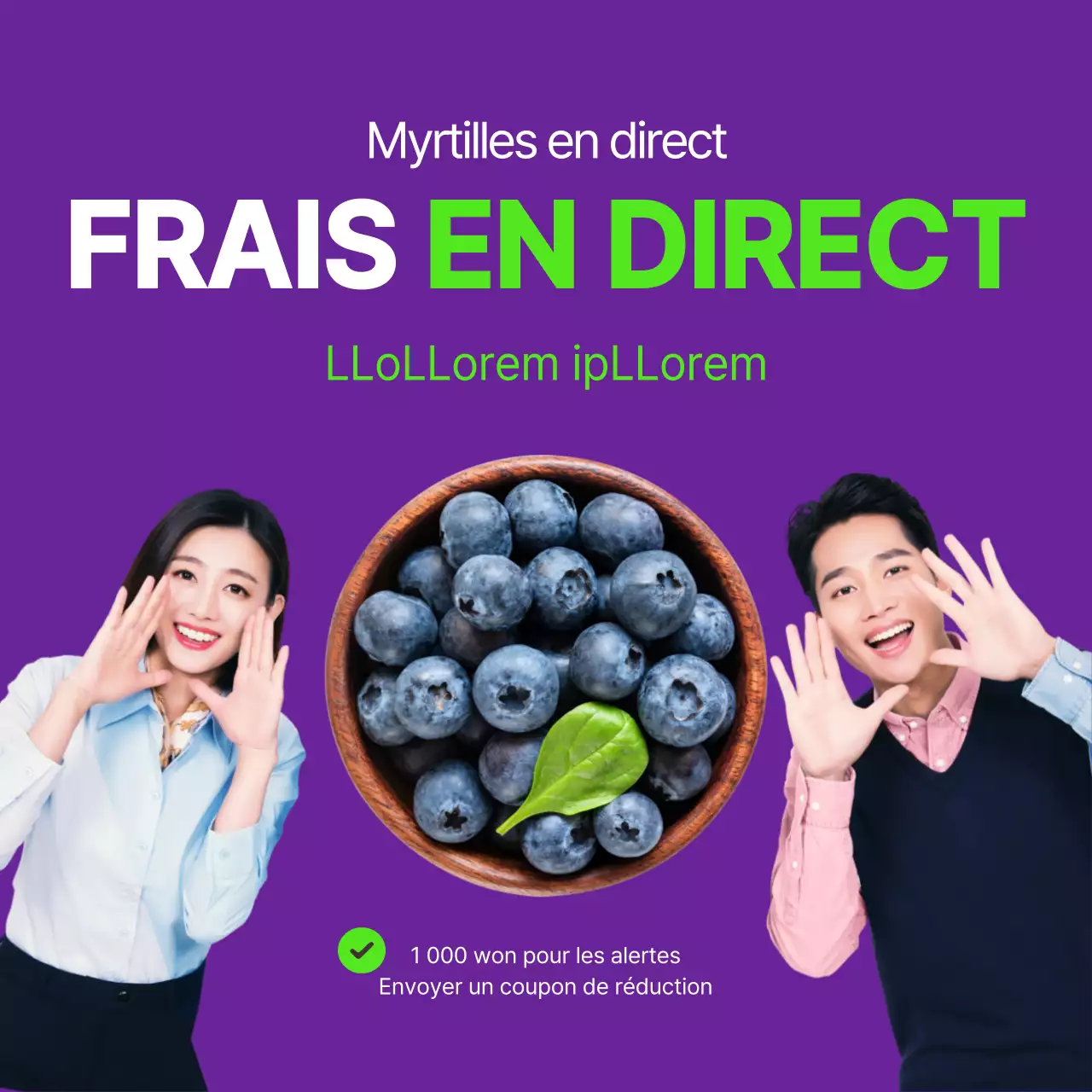Purple FRESH LIVE Notifications de diffusion en direct Aller aux champs de myrtilles S'inscrire aux notifications Coupon de réduction