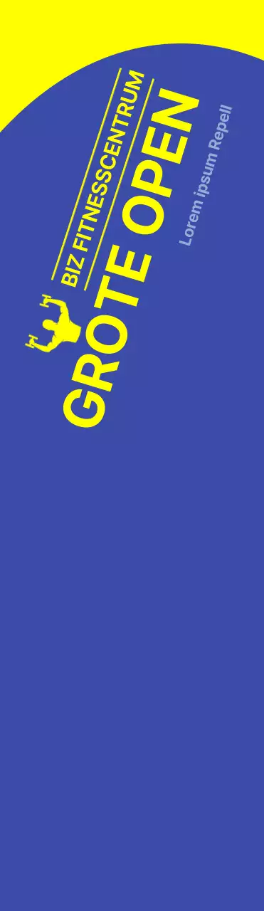 Sportschool open promotiebanner met blauwe achtergrond