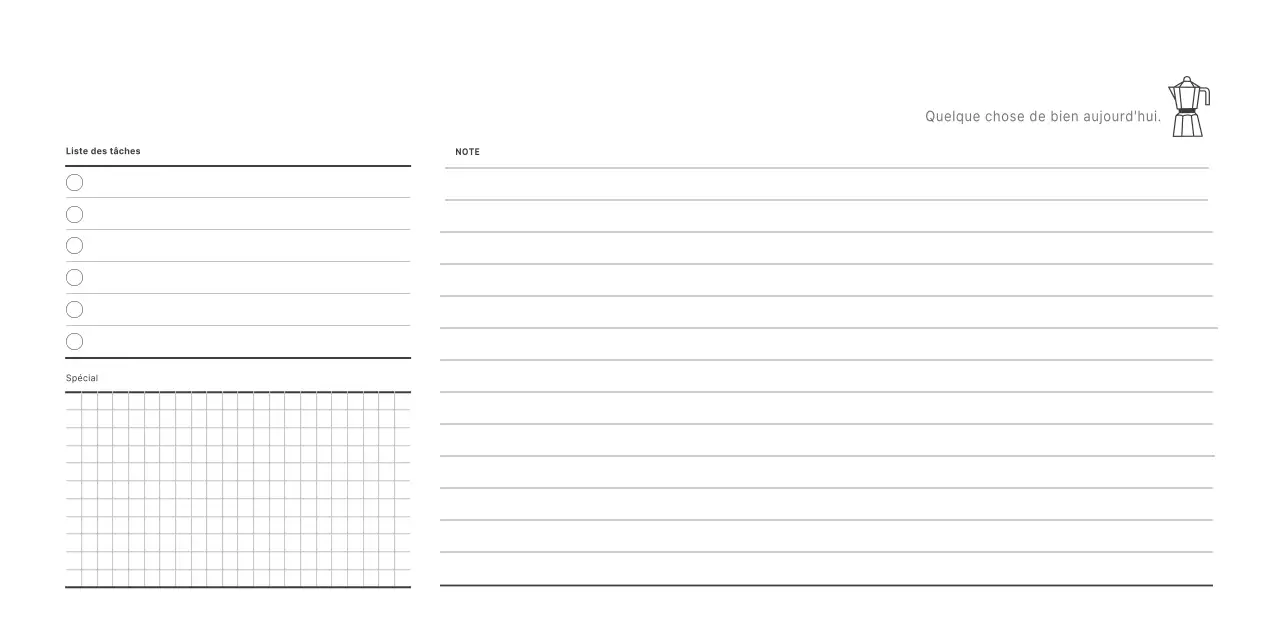Calendrier de café simple et moderne