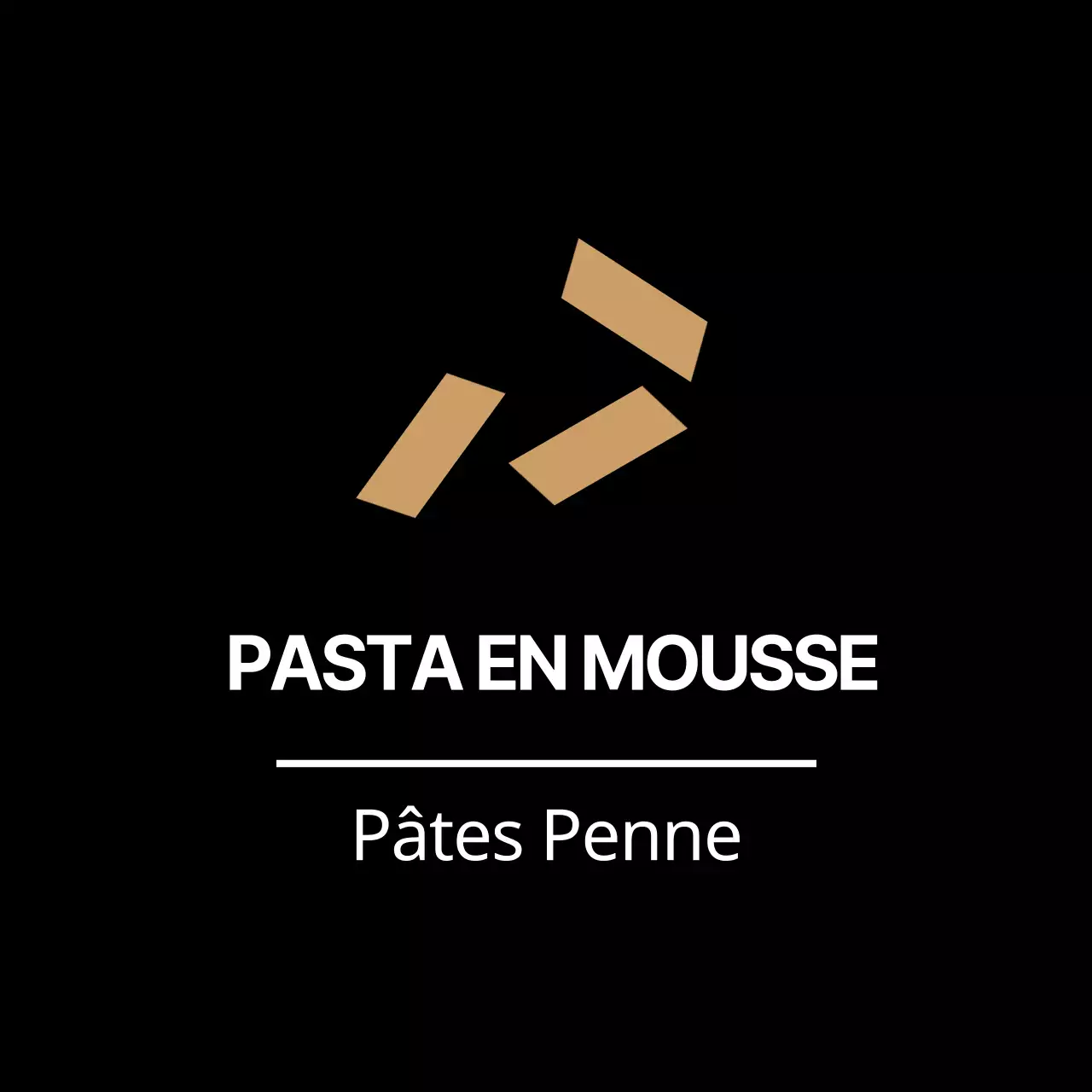 Autocollant noir simple pour les pâtes de penne pour les étiquettes de plats d'accompagnement