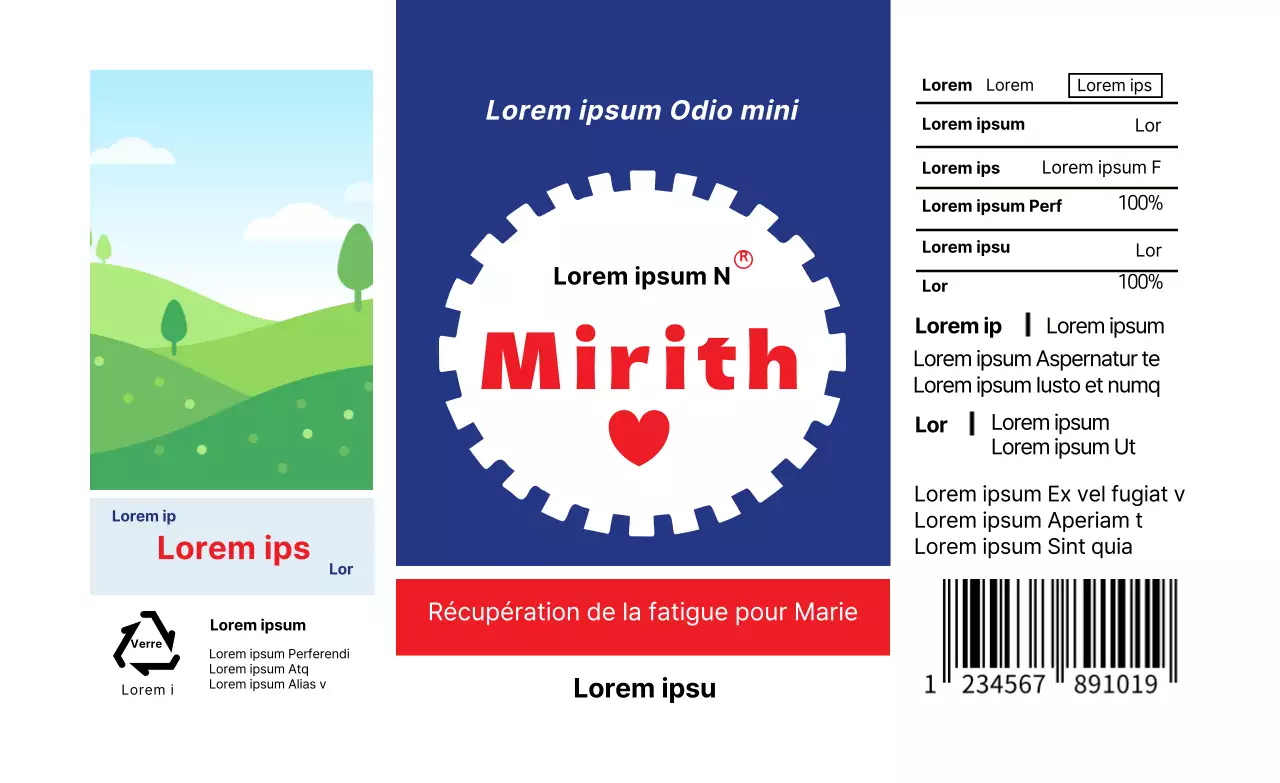 Étiquette de l'emballage de Bakkas Energy Drink avec lettres surlignées en bleu