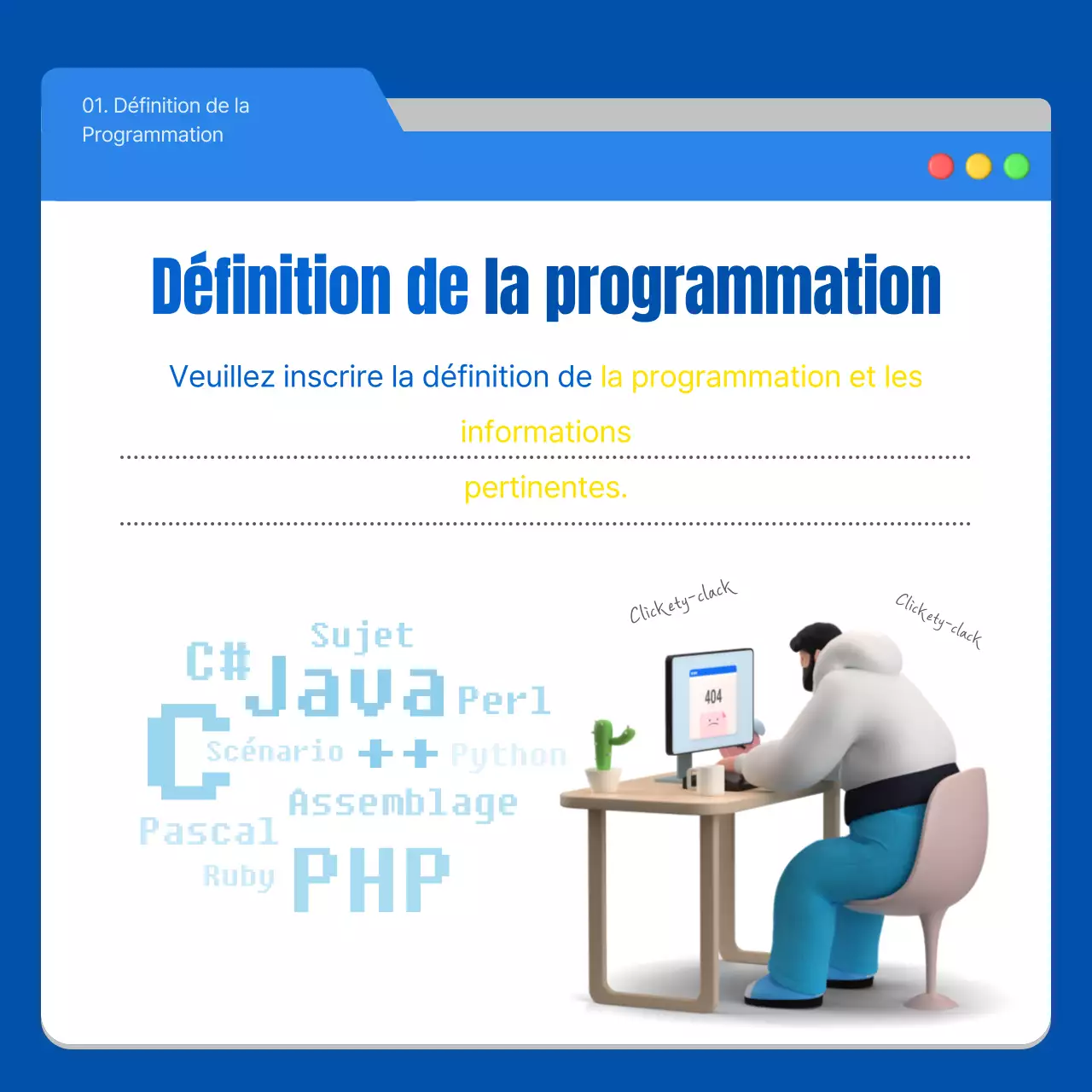 Surligner les images 3D en bleu Introduction au langage de programmation