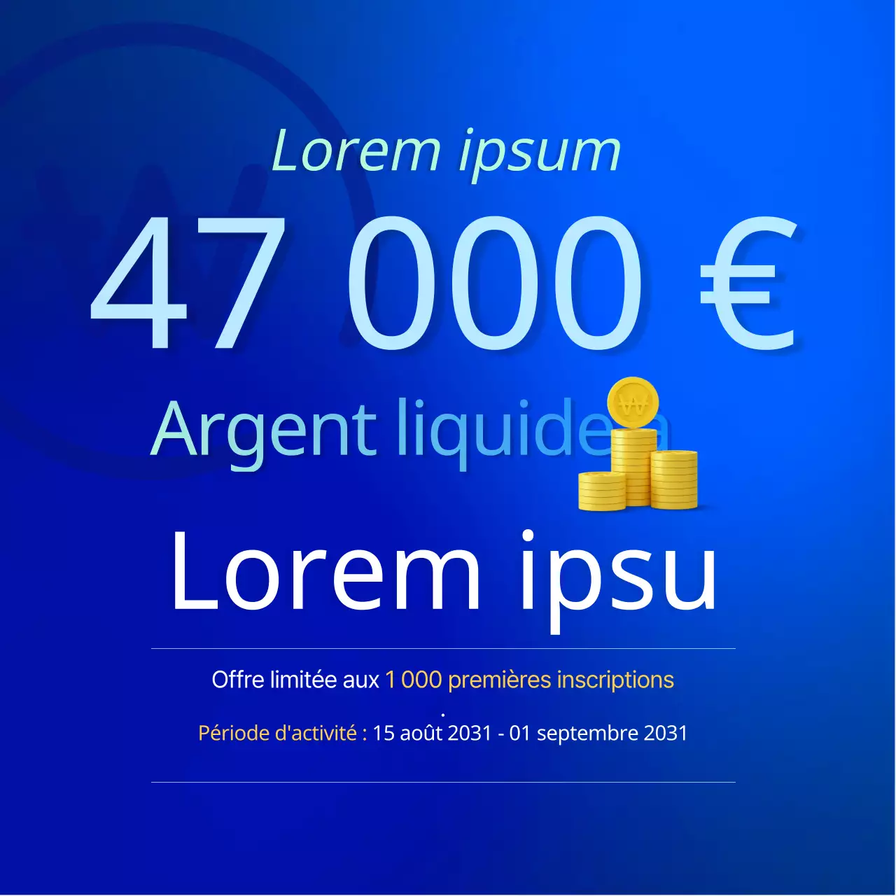 Carré bleu et bleu clair dégradé stock événement médias sociaux