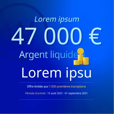 Carré bleu et bleu clair dégradé stock événement médias sociaux