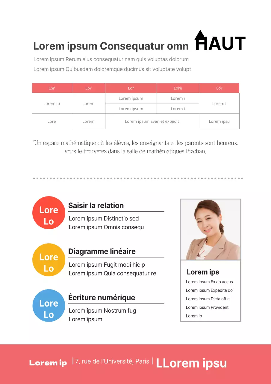 Promotion scolaire soignée sur les mathématiques avec des instructions étape par étape en rouge