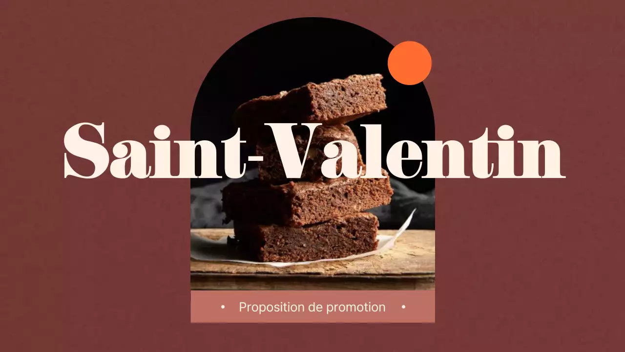 Planificateur calme et simple pour la Saint-Valentin avec des accents orange sur un fond marron chaud