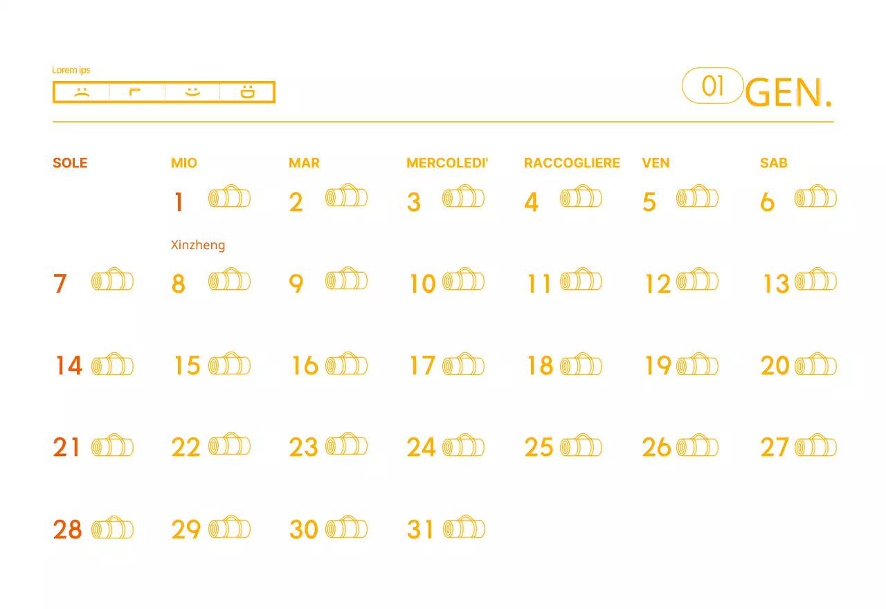 Calendari arancioni da regalare per promuovere il vostro studio di yoga