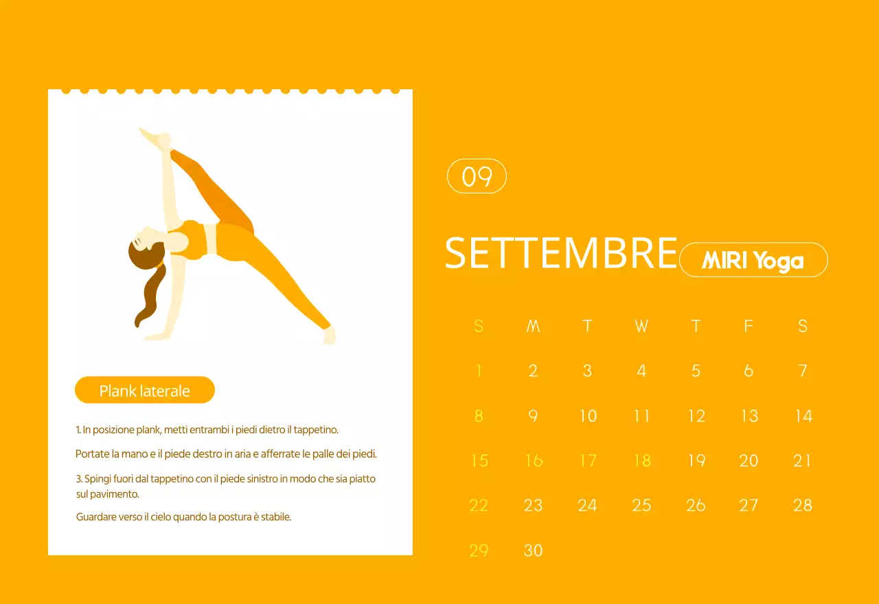 Calendari arancioni da regalare per promuovere il vostro studio di yoga