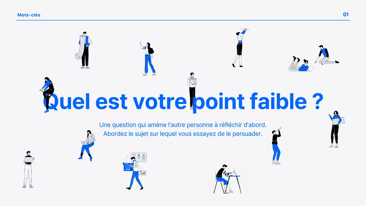 Une présentation d'entreprise moderne en bleu et blanc