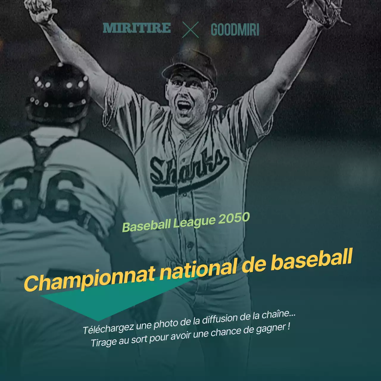Vœux de l'équipe internationale de baseball en vert et jaune