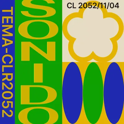 Anuncio sencillo de un festival de música en verde y azul