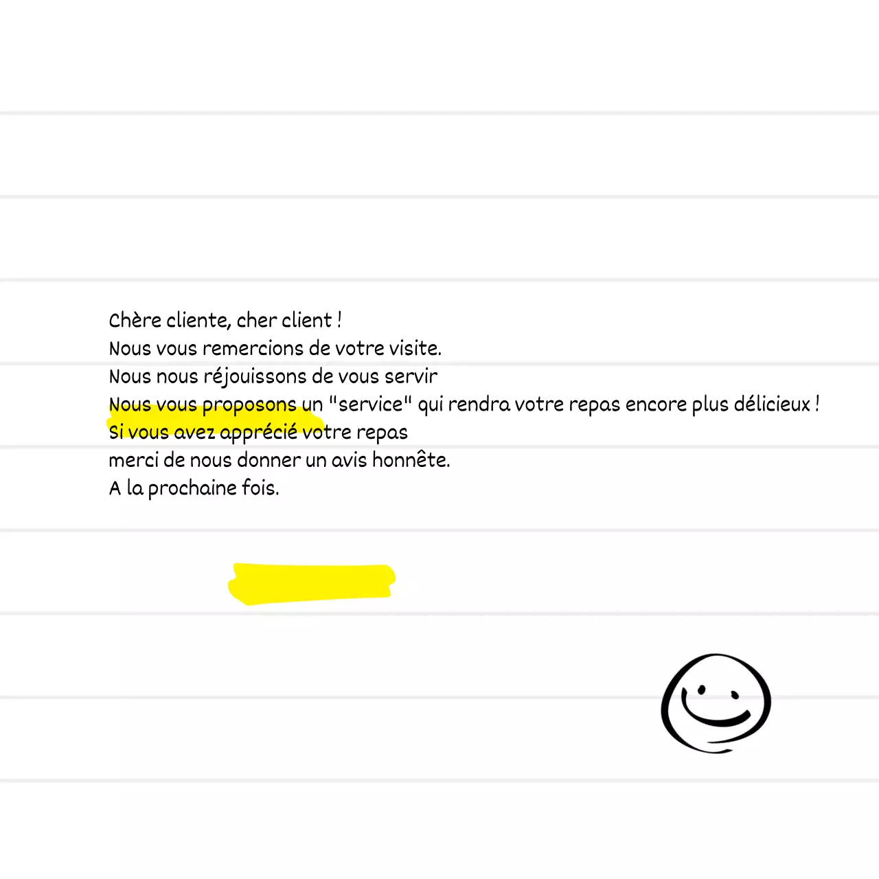 Bon de livraison pour un magasin avec une écriture tordue dans un concept de note propre en blanc et noir