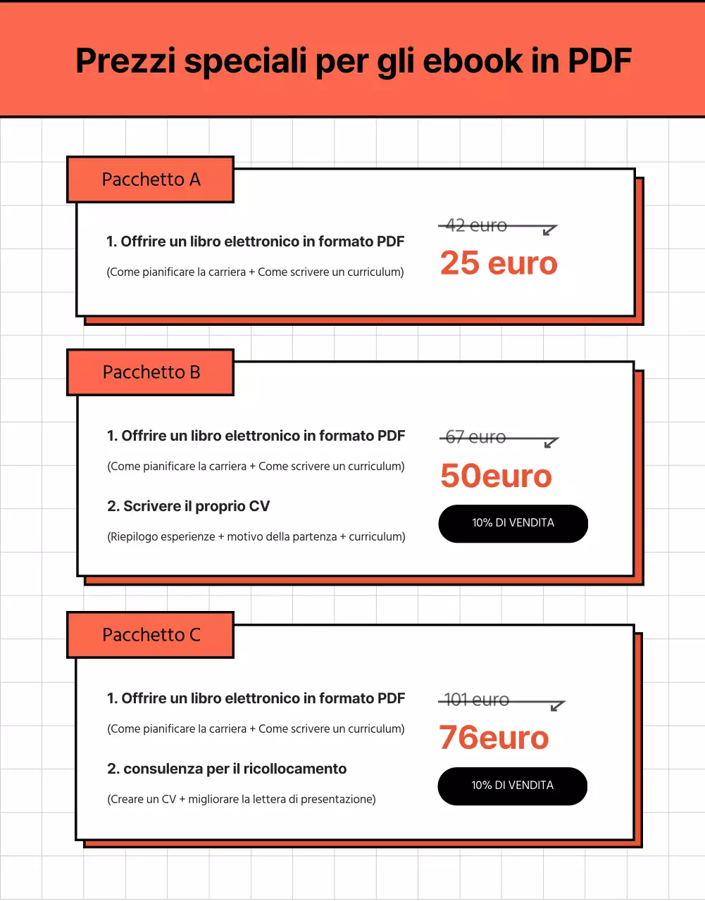 Promuovete la vostra esperienza di consulenza sul curriculum con un semplice concetto di ebook in bianco e rosso.