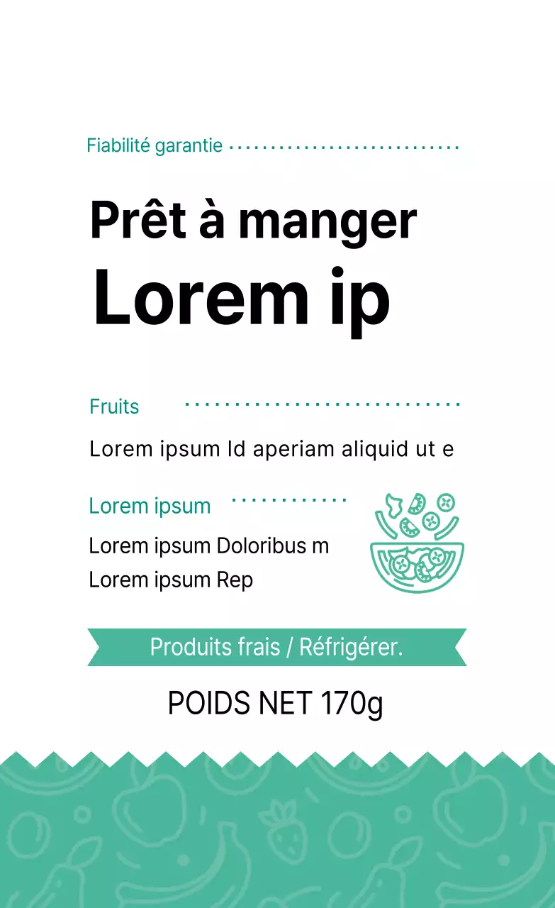 Étiquettes de salade du régime illustré à la menthe