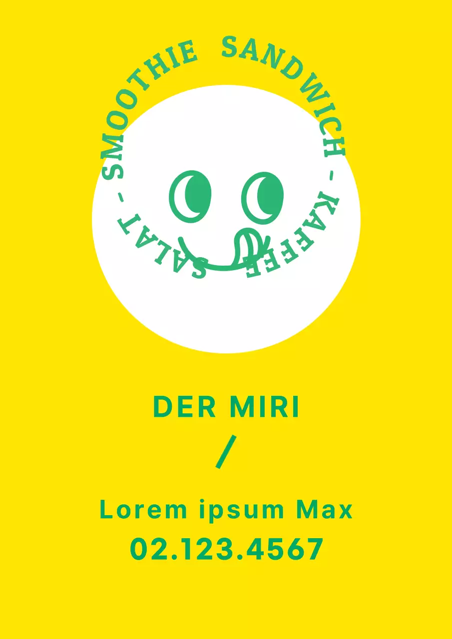 Nettes gelbes und grünes Cafe Werbe-Webposter