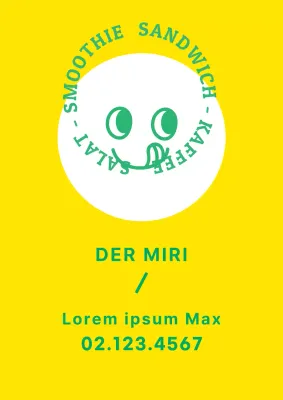 Nettes gelbes und grünes Cafe Werbe-Webposter