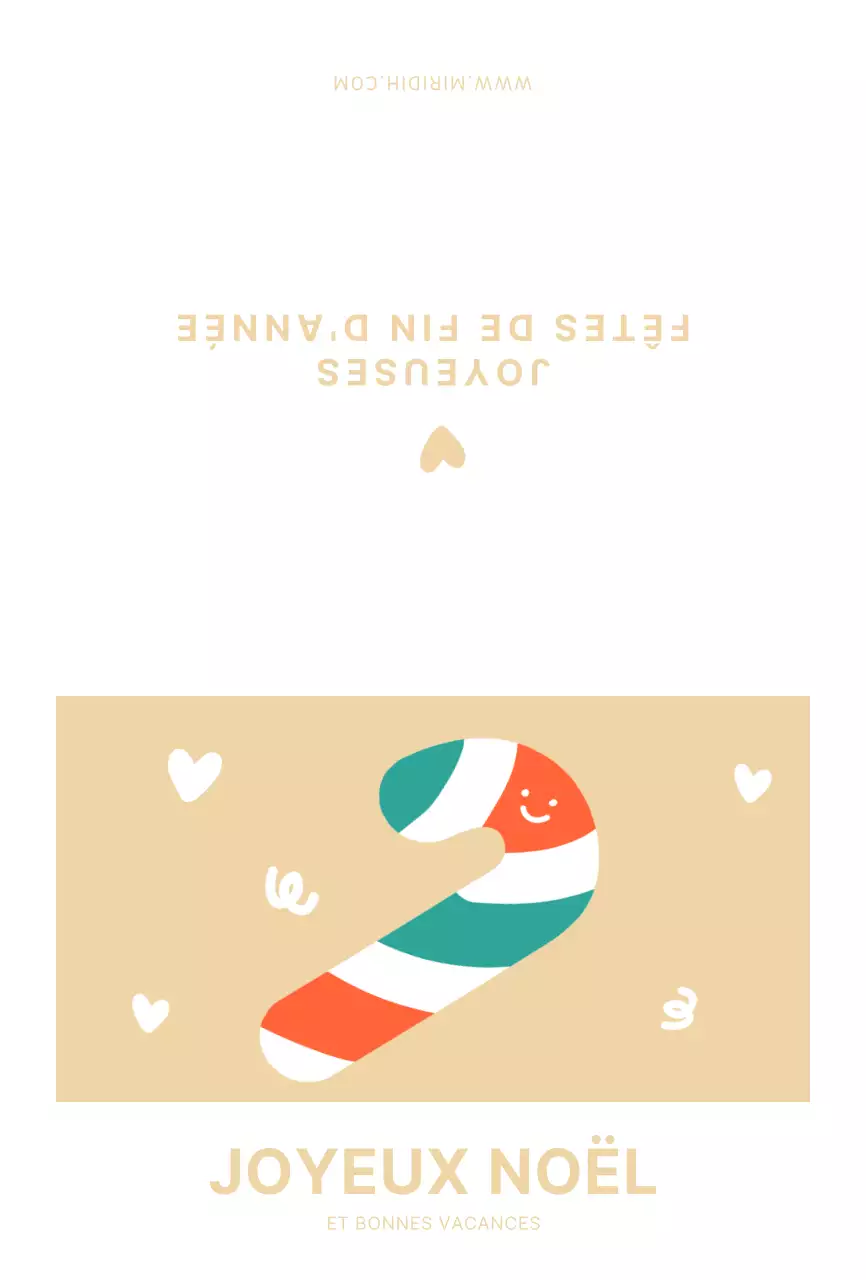 Carte postale de Noël avec bonbons blancs Carte postale de Noël