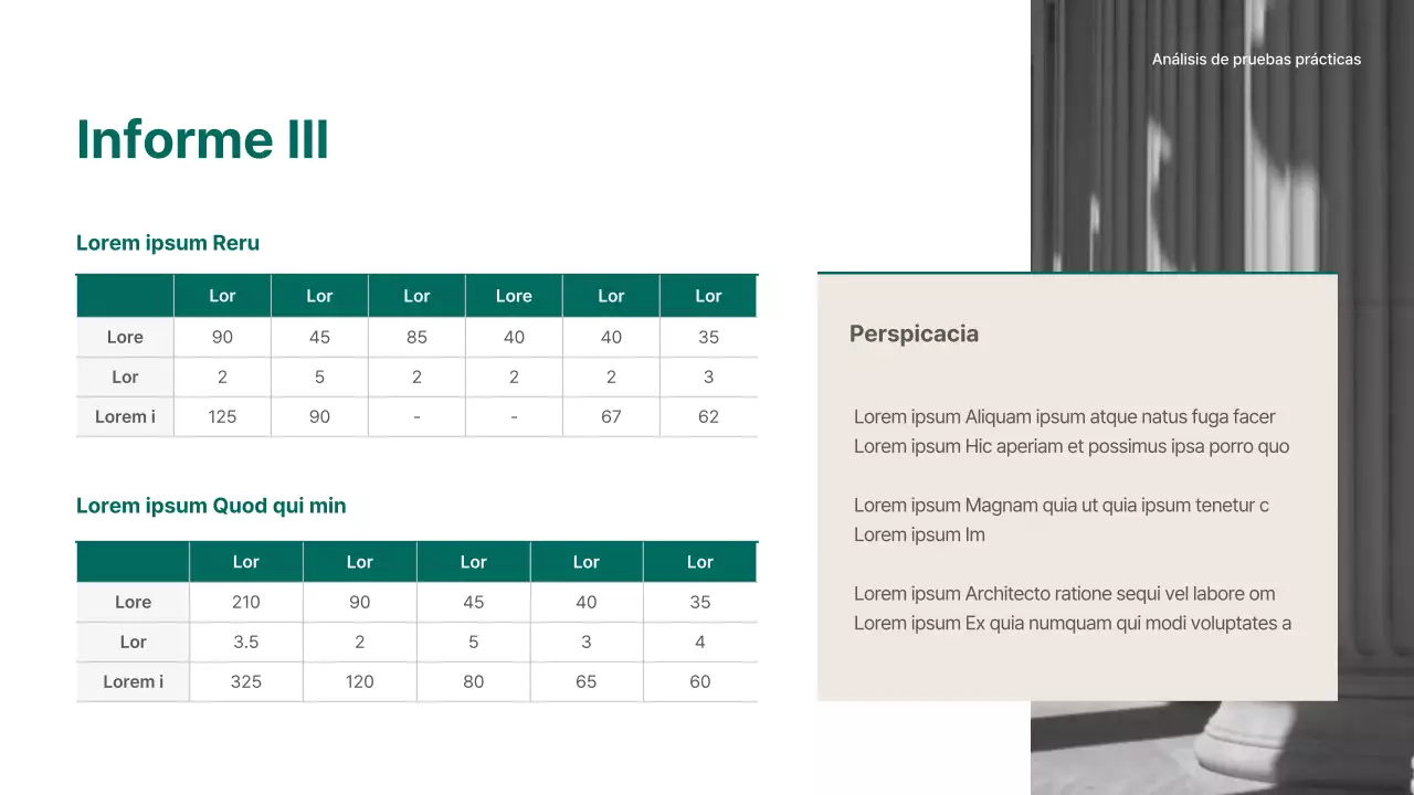 Un moderno informe de análisis de consultoría de admisiones en verde y beige