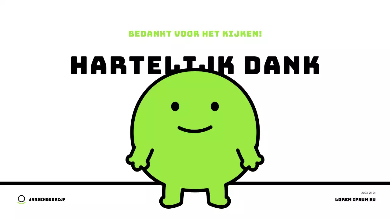 Schattige personages in chartreuse en een strakke lay-out