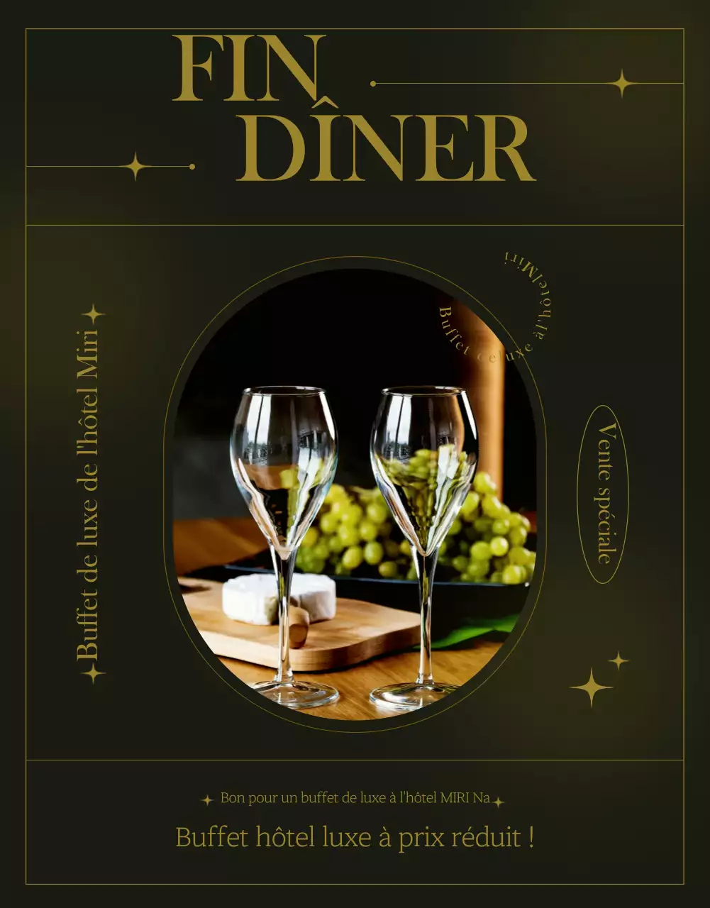 Promouvoir la gastronomie hôtelière sophistiquée dans les verts et les ors foncés