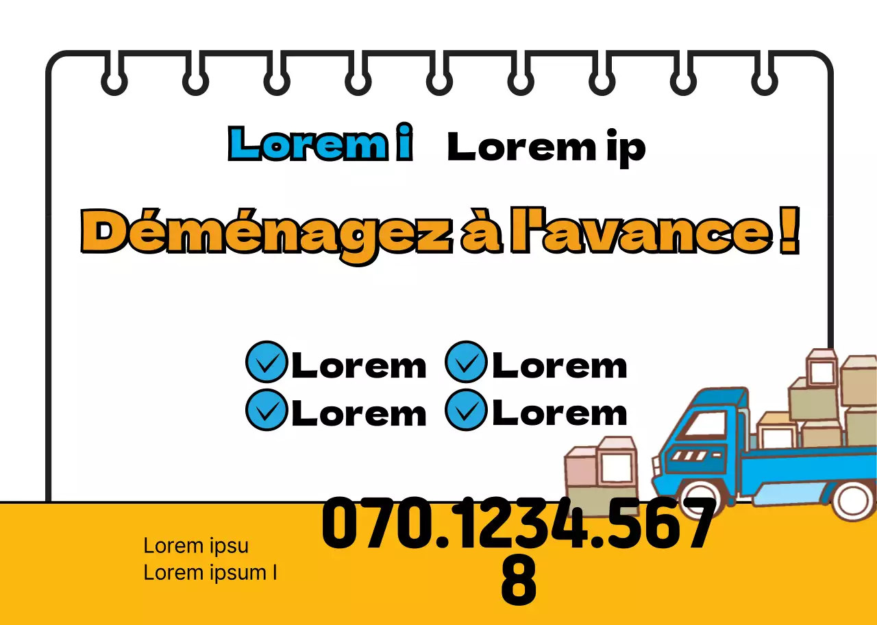 Blanc Orange Promouvoir explicitement votre entreprise de déménagement