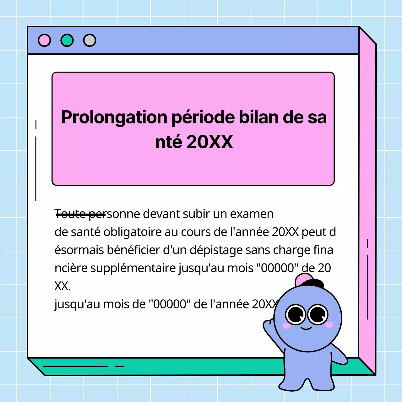 Avis d'extension du bilan de santé des pages web roses et vertes