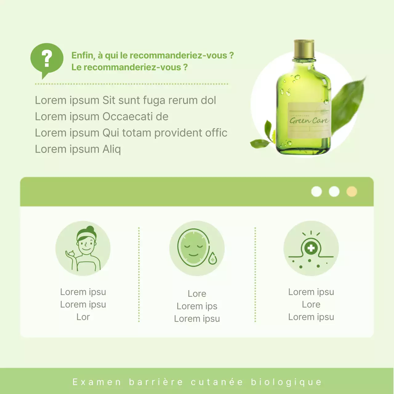 Événements relatifs à l'examen de la peau biologique sur fond vert