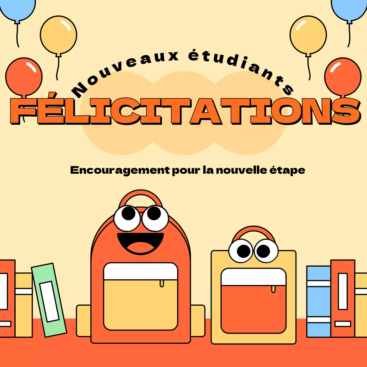 Illustration jaune d'une fête d'entrée à l'école