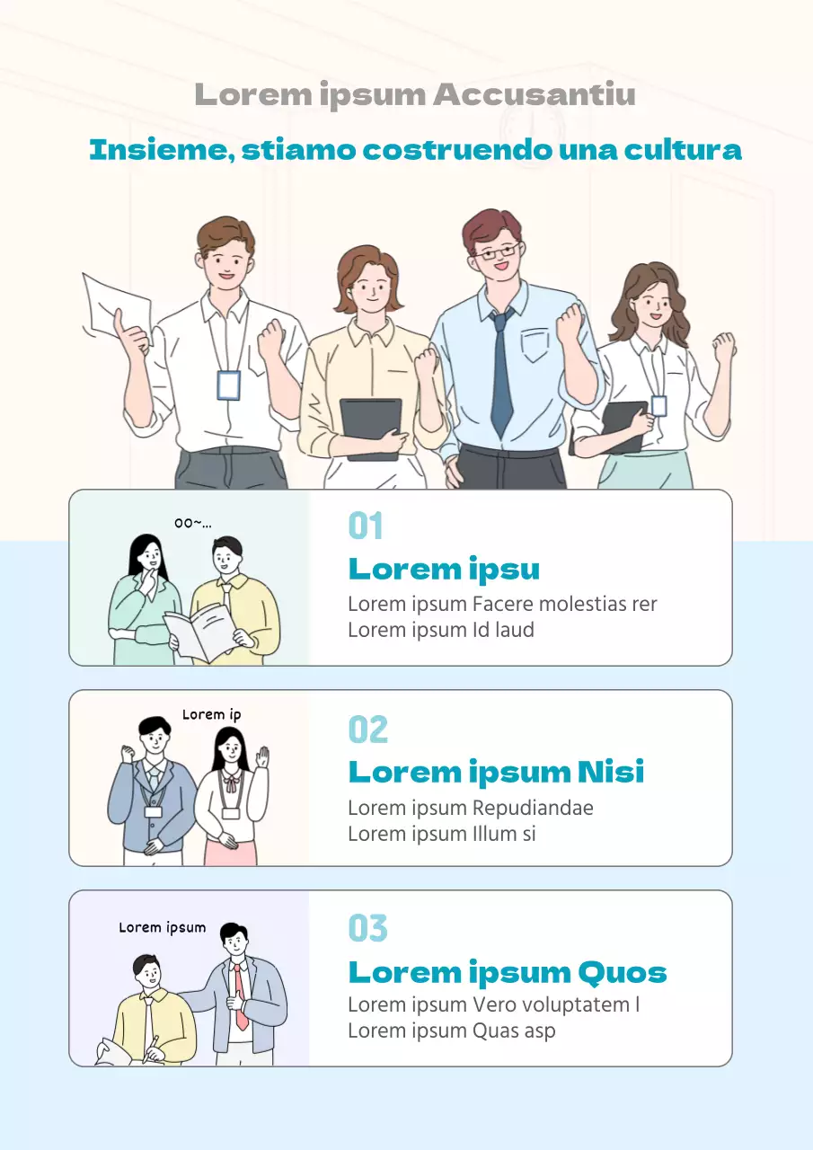 Poster illustrato della campagna sul rispetto reciproco Campagna sulla cultura organizzativa