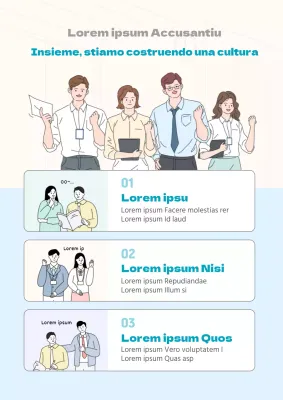 Poster illustrato della campagna sul rispetto reciproco Campagna sulla cultura organizzativa