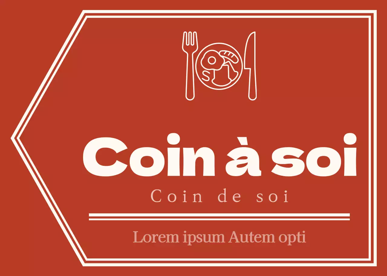 Flèche d'orientation simple et émotionnelle en rouge et jaune pâle avec indication de l'angle d'orientation.