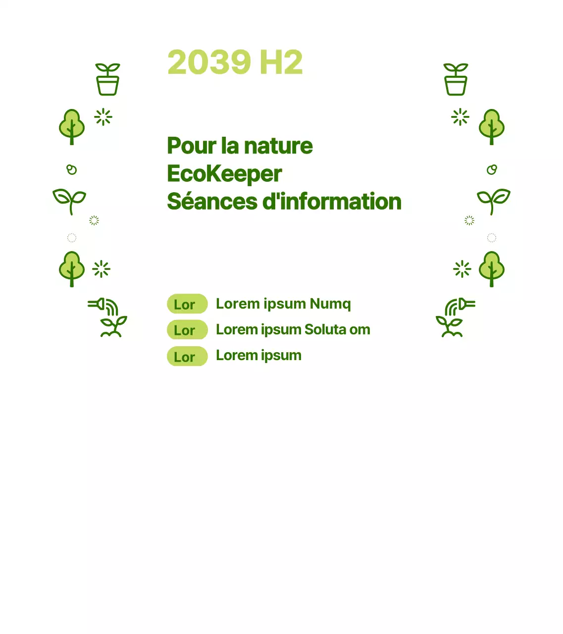 Icône simple de la nature, style combiné en vert et chartreuse À propos de la note d'information sur l'éco-gestion