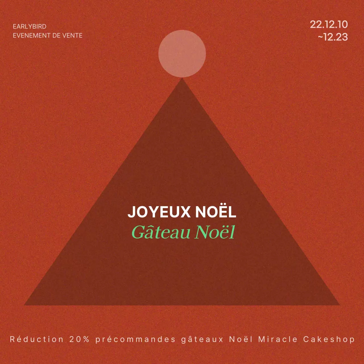 Promotion de l'événement de Noël en rouge avec un concept simple