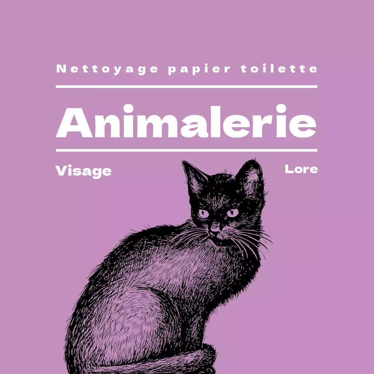 Étiquettes de l'animalerie illustrée en violet