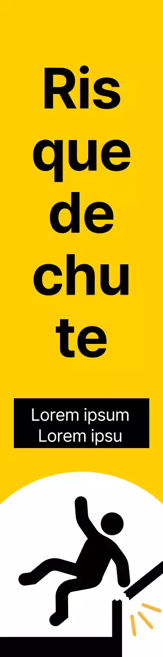 Un avertissement bien visible avec un pictogramme humain rouge et noir