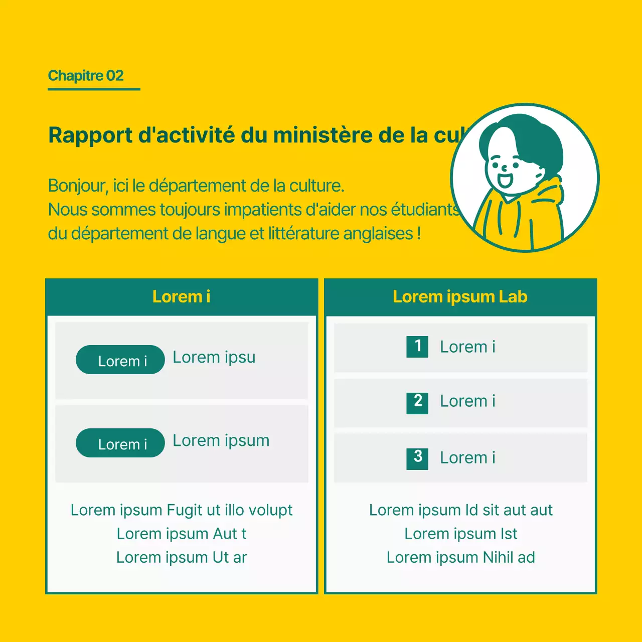 Carte de vœux de l'université jaune et verteNews design