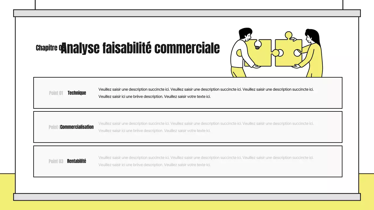 Un joli rapport d'analyse illustré avec des accents jaunes et noirs