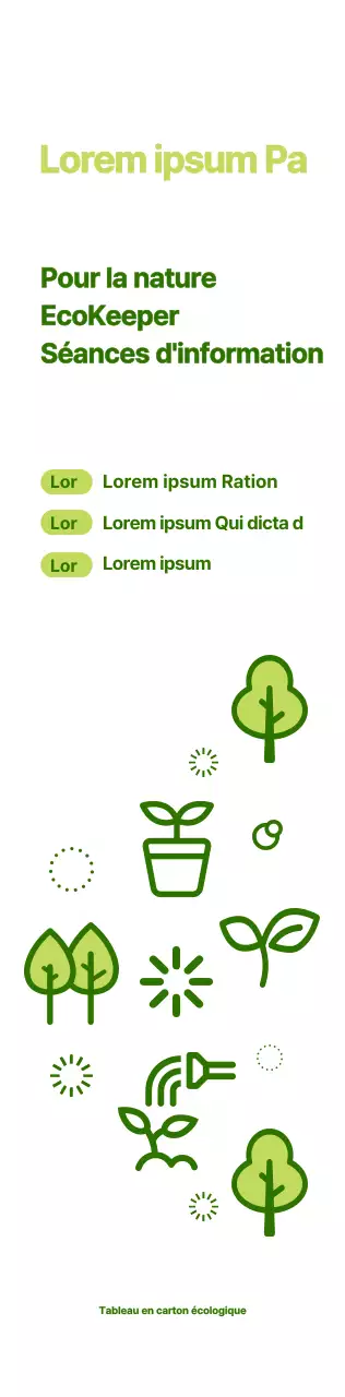 Icône simple de la nature, style combiné en vert et chartreuse À propos de la note d'information sur l'éco-gestion