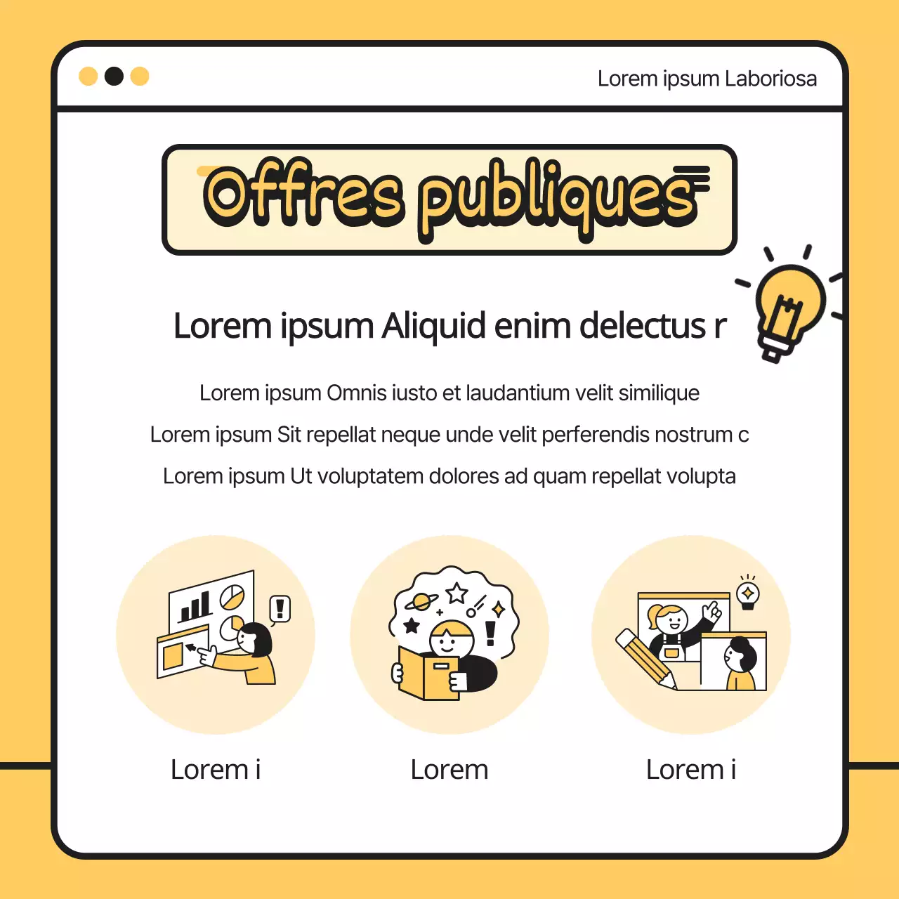 Jaune noir illustration mignonne jeunesse en ligne concours de propositions politiques