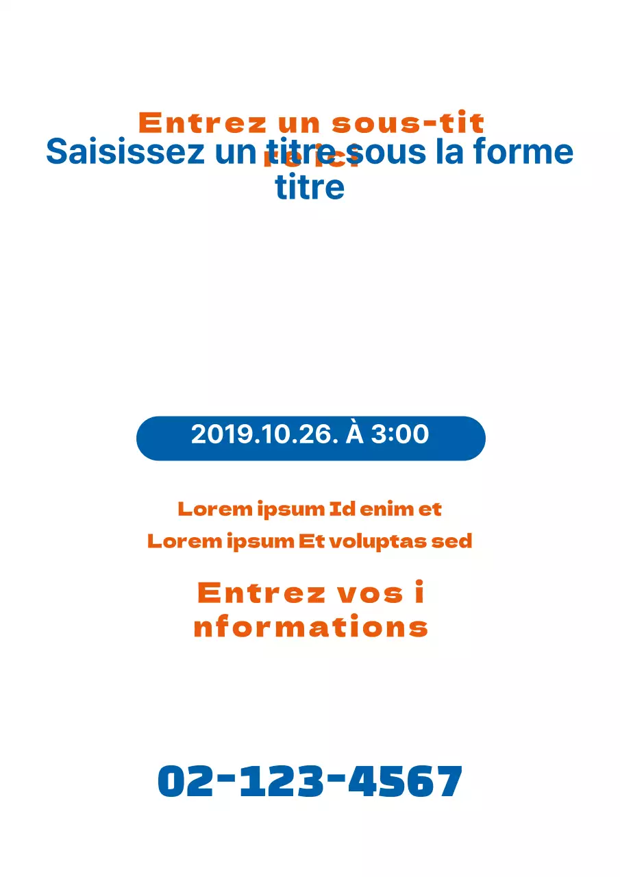 Une simple pièce promotionnelle avec un texte bleu