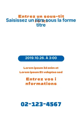 Une simple pièce promotionnelle avec un texte bleu