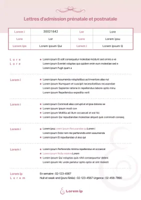 Lettre d'admission rose - documentation