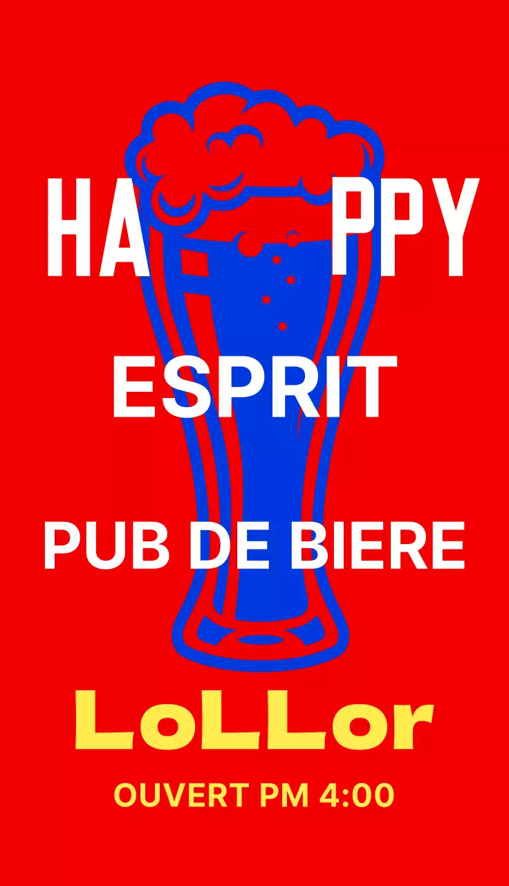 Panneau de menu de pub de bière avec des illustrations de bières branchées en bleu