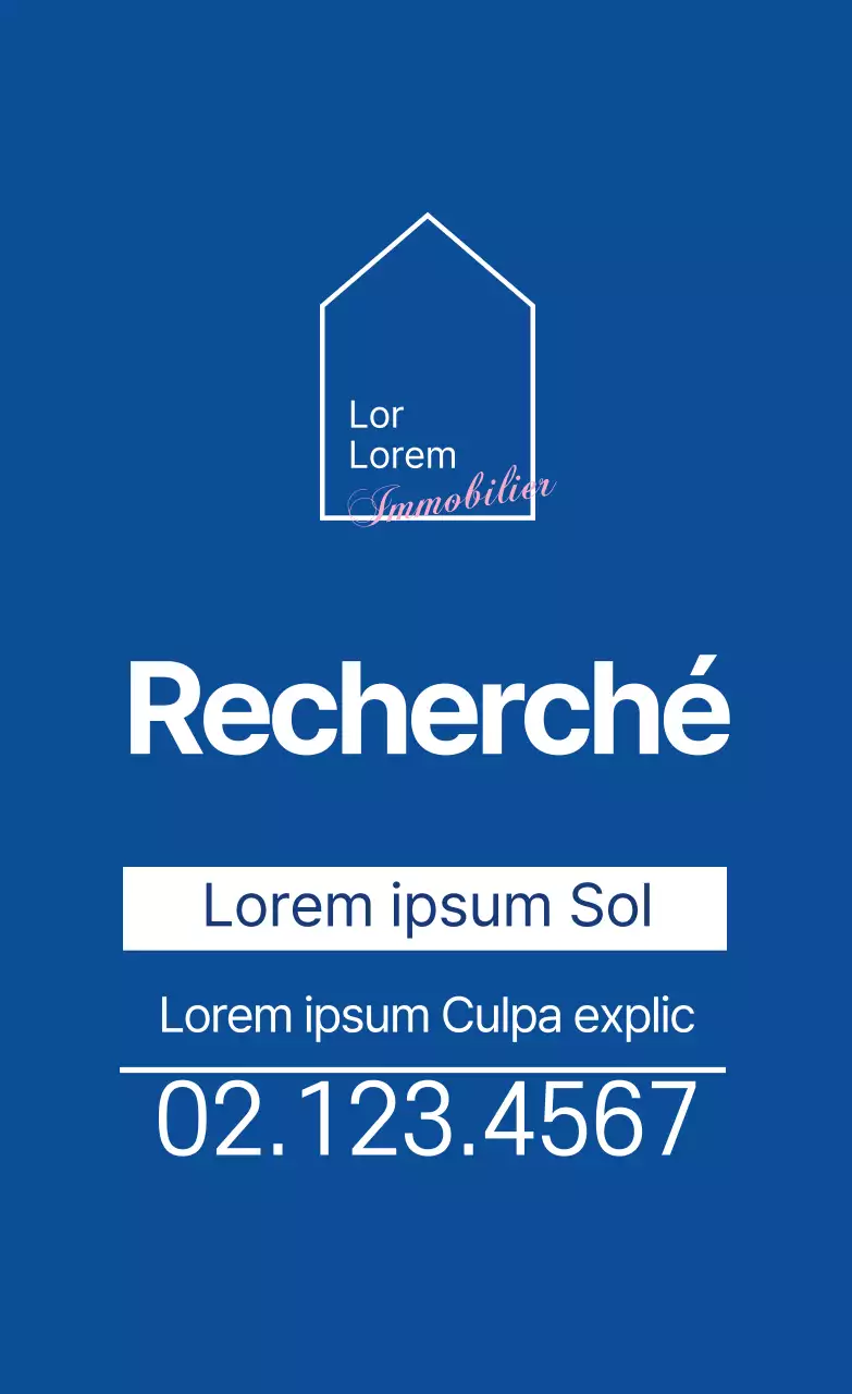 Illustration bleue logo immobilier