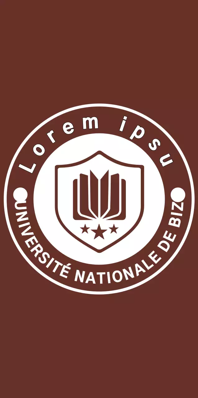 Logo simple et moderne de l'emblème de l'université en marron et blanc à des fins promotionnelles et publicitaires.