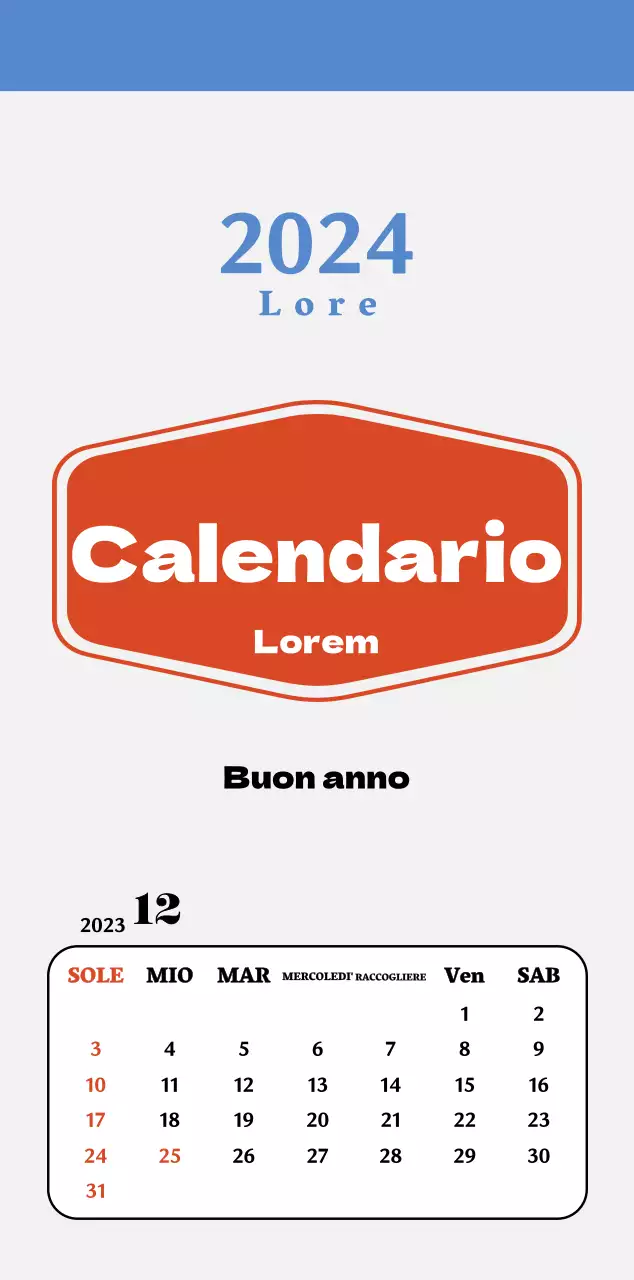 Sottobicchieri retrò rossi e blu calendario della memoria