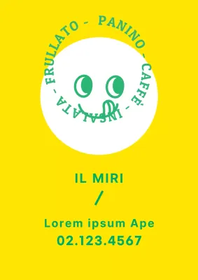 Simpatico webposter promozionale di un caffè giallo e verde