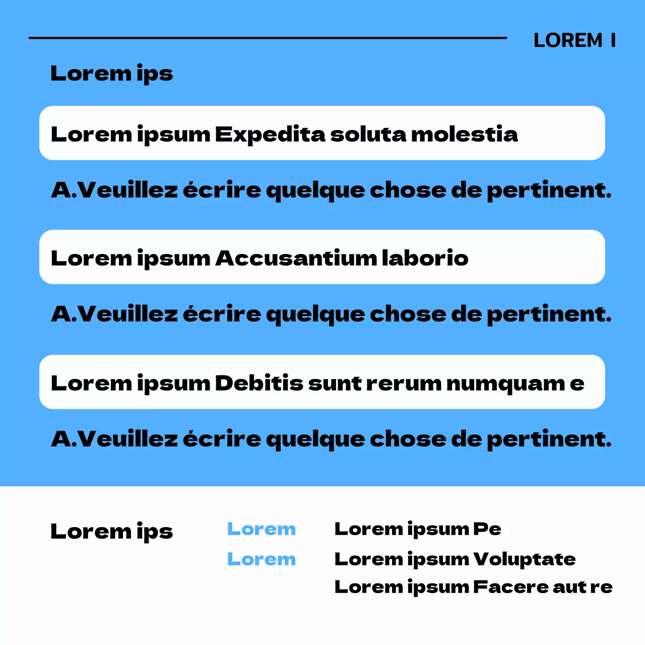 Recrutement de stagiaires avec illustrations en bleu clair et noir