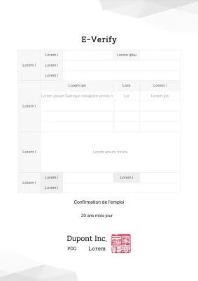 Document de vérification de l'emploi de Greytone Société anonyme publique