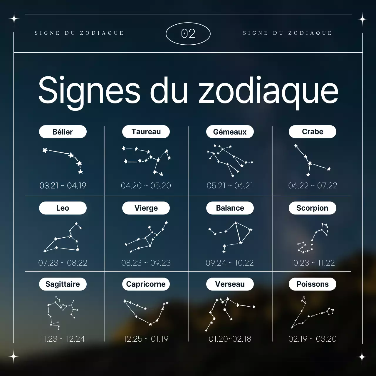 Une constellation simple avec des lignes et des formes marines